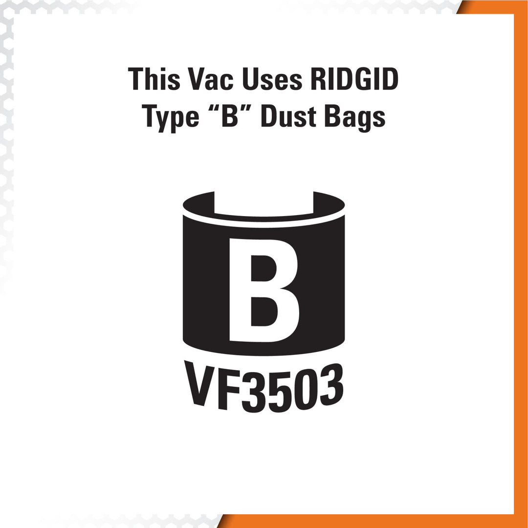 Ridgid 40153 High-Efficiency Dust Bags (VF3503)
