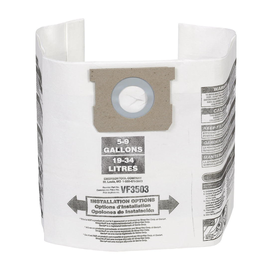 Ridgid 40153 High-Efficiency Dust Bags (VF3503)