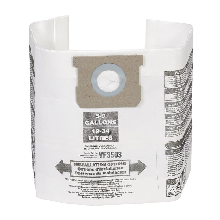 Ridgid 40153 High-Efficiency Dust Bags (VF3503)
