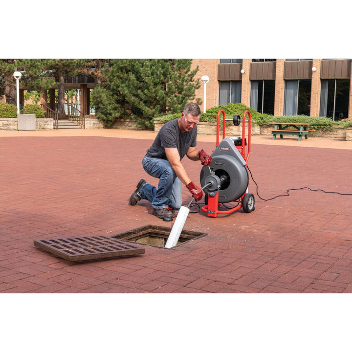 Ridgid 44217 Machine with One Pair of Gloves, AUTOFEED, Standard 5/8" (16 mm) Tool Set, and: C-27, 75' (23 mm) x 5/8" (16 mm) Cable