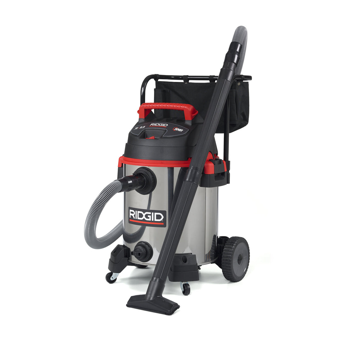 Ridgid 50353 16 Gallon Stainless Steel Wet/Dry Vac with Cart (1610RV)