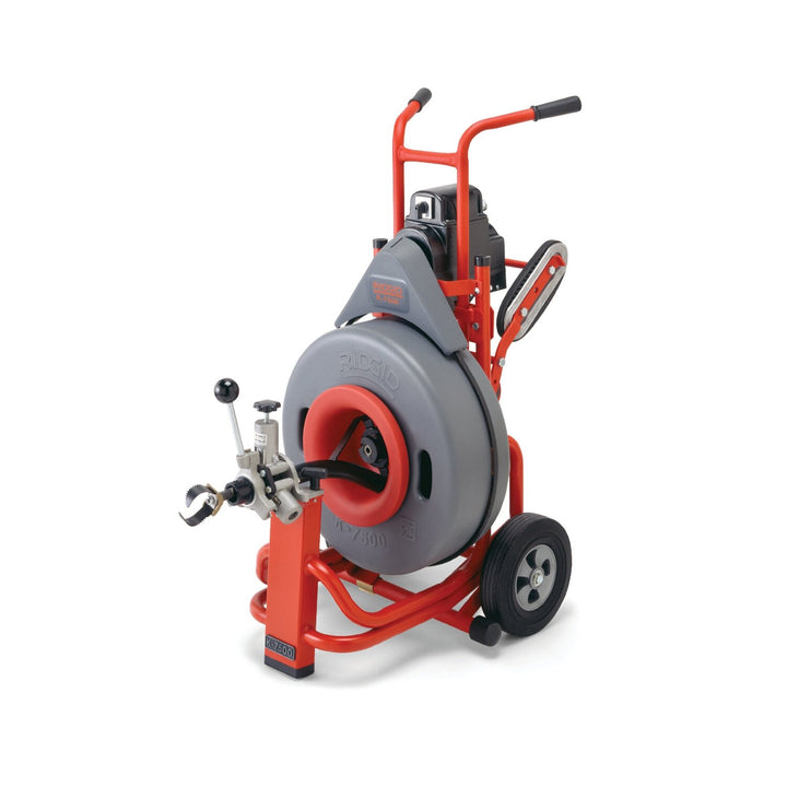 Ridgid 60052 K-7500 Machine, Standard Accessories, and 3/4" x 100' (20 mm x 30.5 m) Inner Core Cable.