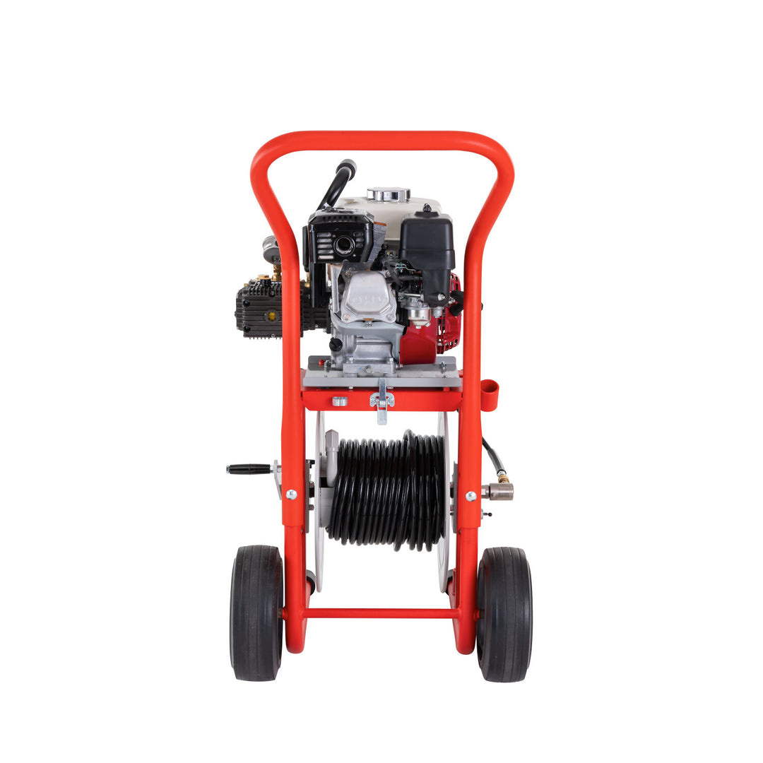 Ridgid 63882 Above With: – H-30 Cart – 110'  x 1⁄4" (33 m x 4.8 mm ) Jet Hose