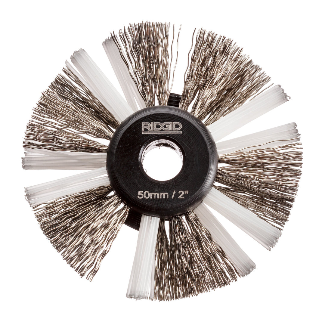 Ridgid 68973 2" (55mm) nylon/steel brush for 5/16" (8mm) cable with nylon and steel strings