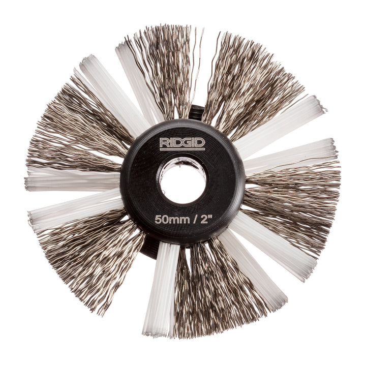 Ridgid 68973 2" (55mm) nylon/steel brush for 5/16" (8mm) cable with nylon and steel strings