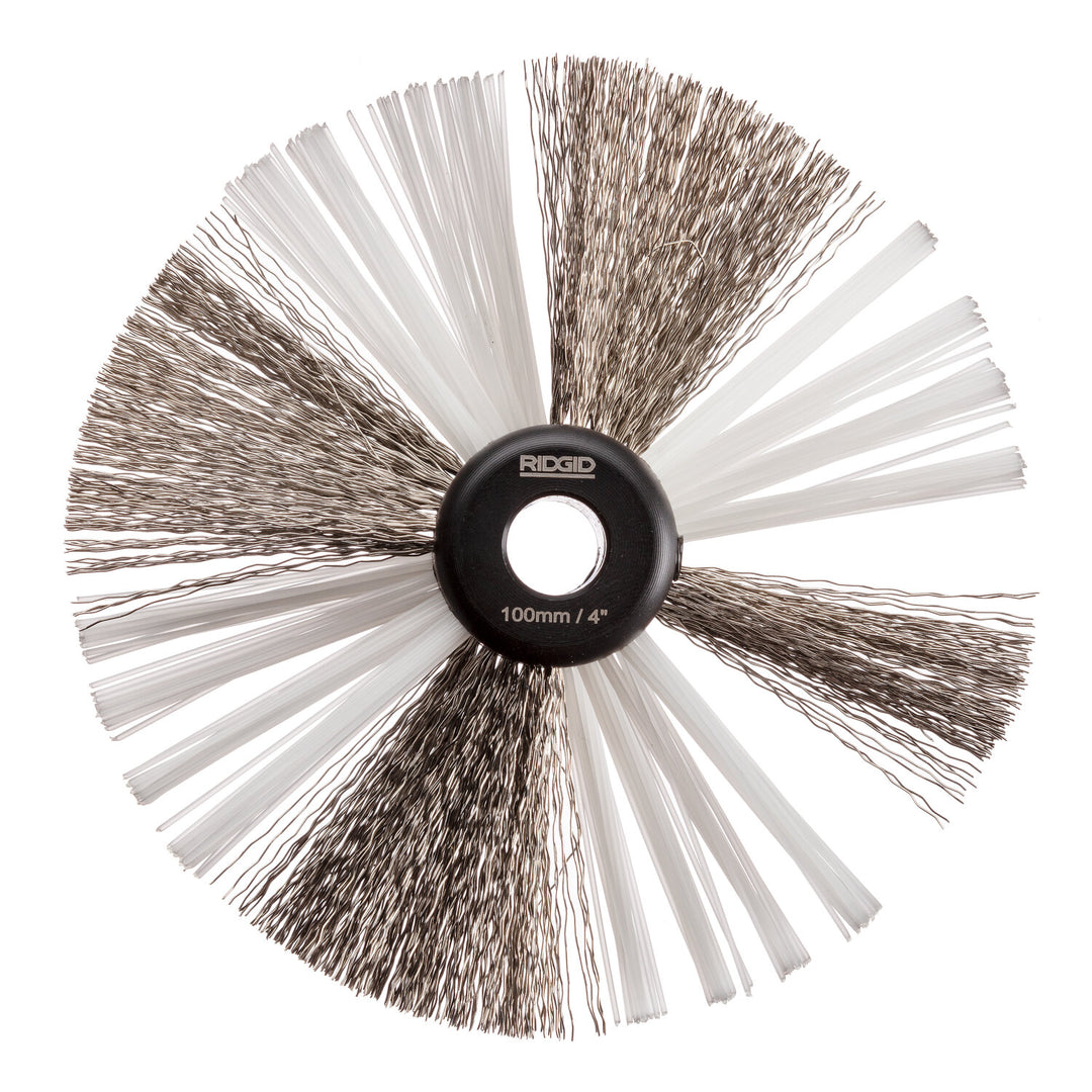 Ridgid 68993 4" (105mm) nylon/steel brush for 3/8" (10mm) cable with nylon and steel strings