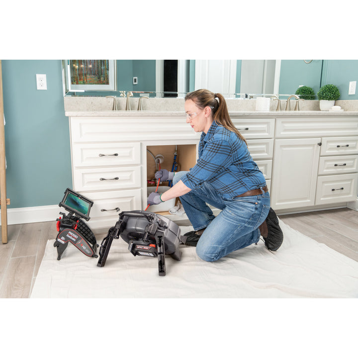 Ridgid 78728 SeeSnake mircroREEL APX & CSx Via System with TruSense - 1 Battery and 1 Charger Included