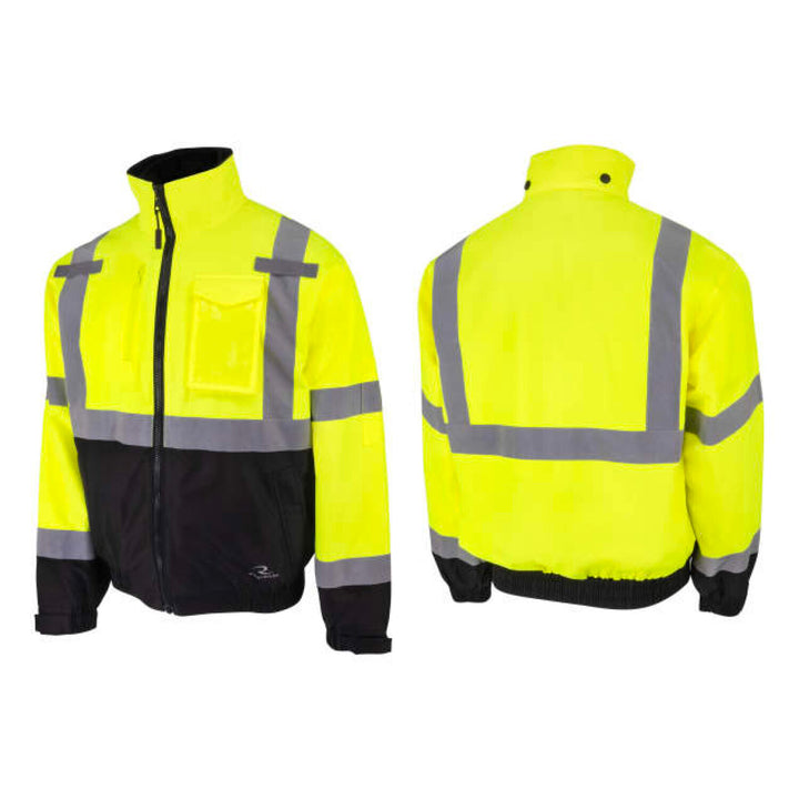 Radians RHG-SJ13 3-in-1 Bomber Jacket with Inner Heated Vest Kit with Battery - Hi-Vis Green