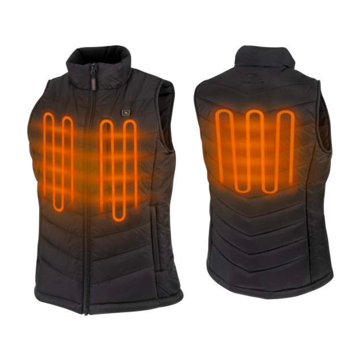 Radians RHG-V201 Women's Heated Puffer Vest Kit with Battery - Black