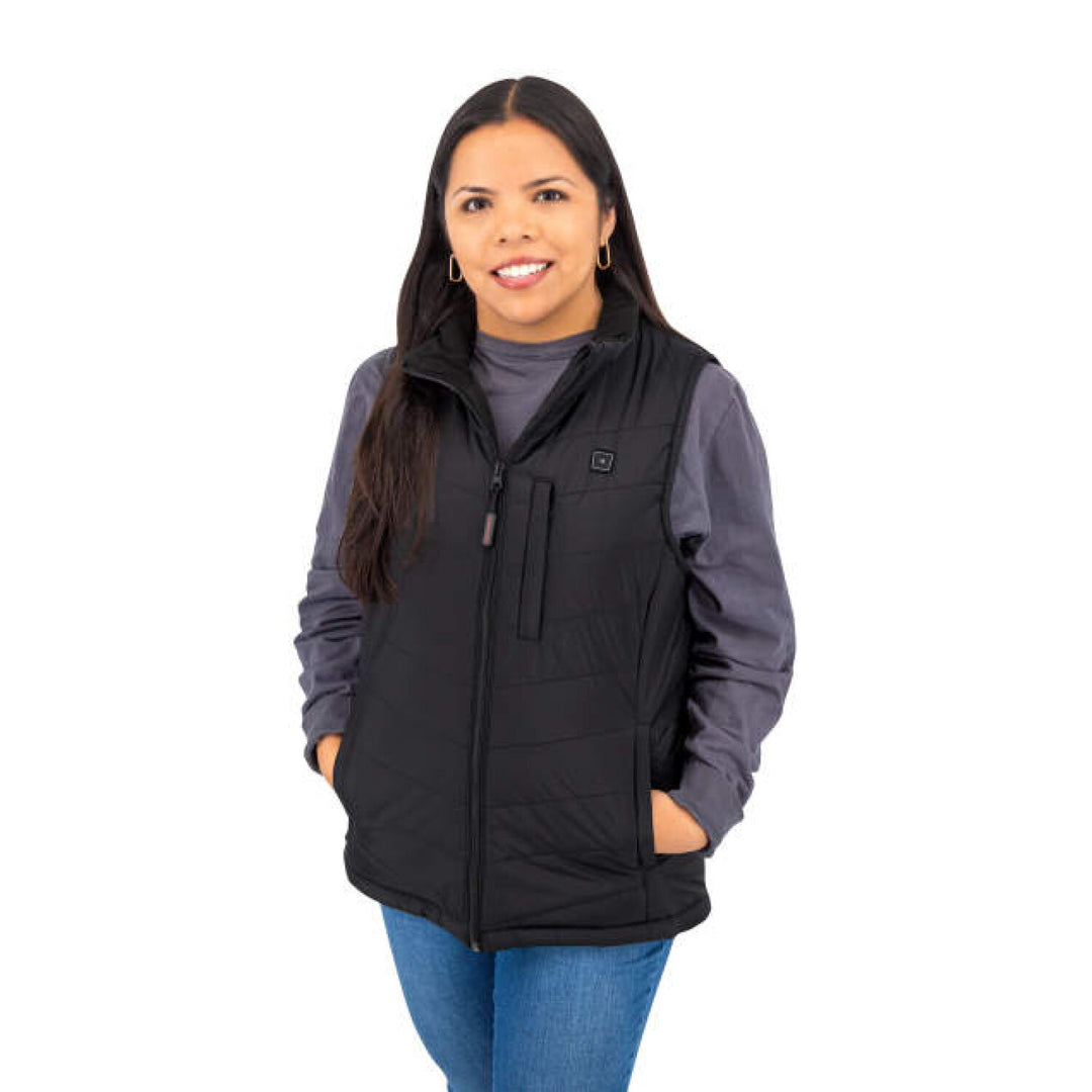 Radians RHG-V201 Women's Heated Puffer Vest Kit with Battery - Black