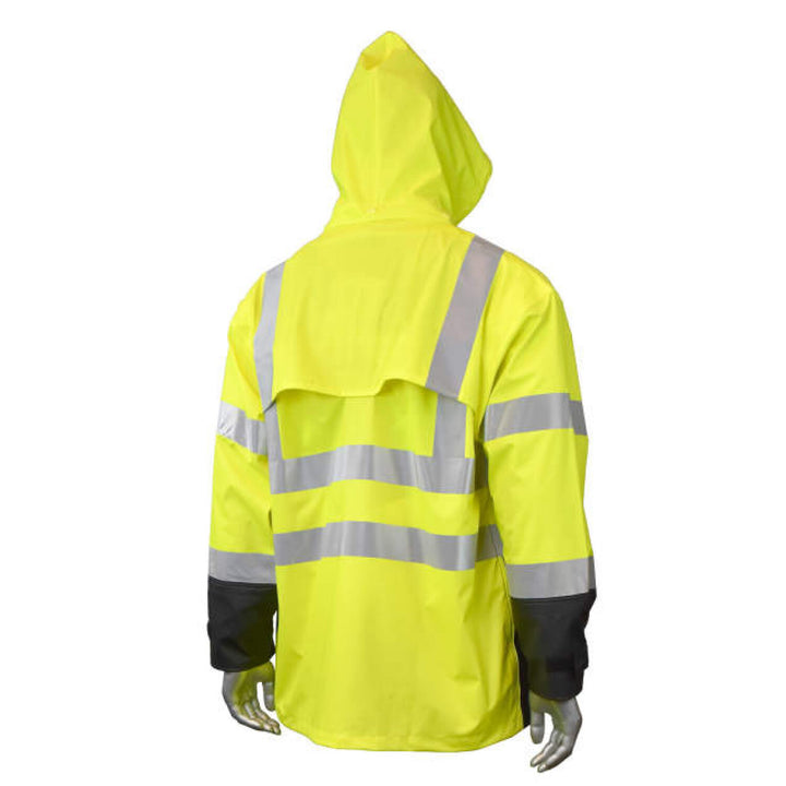 Radians RW07 High Visibility Rainwear Jacket-Hi-Vis Green / Black