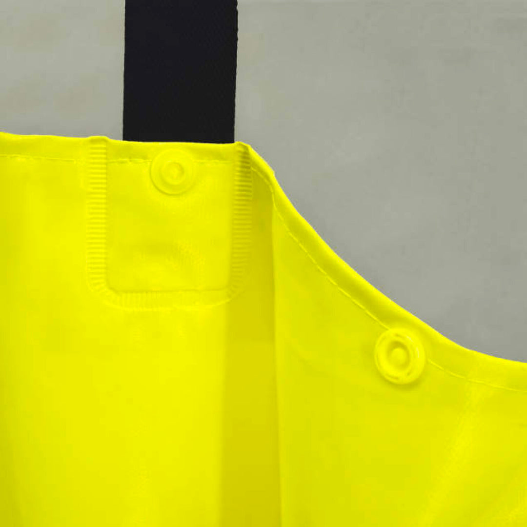 Radians RW08B Class E Self-Extinguishing Rain Bib with Safety Fly - Lime