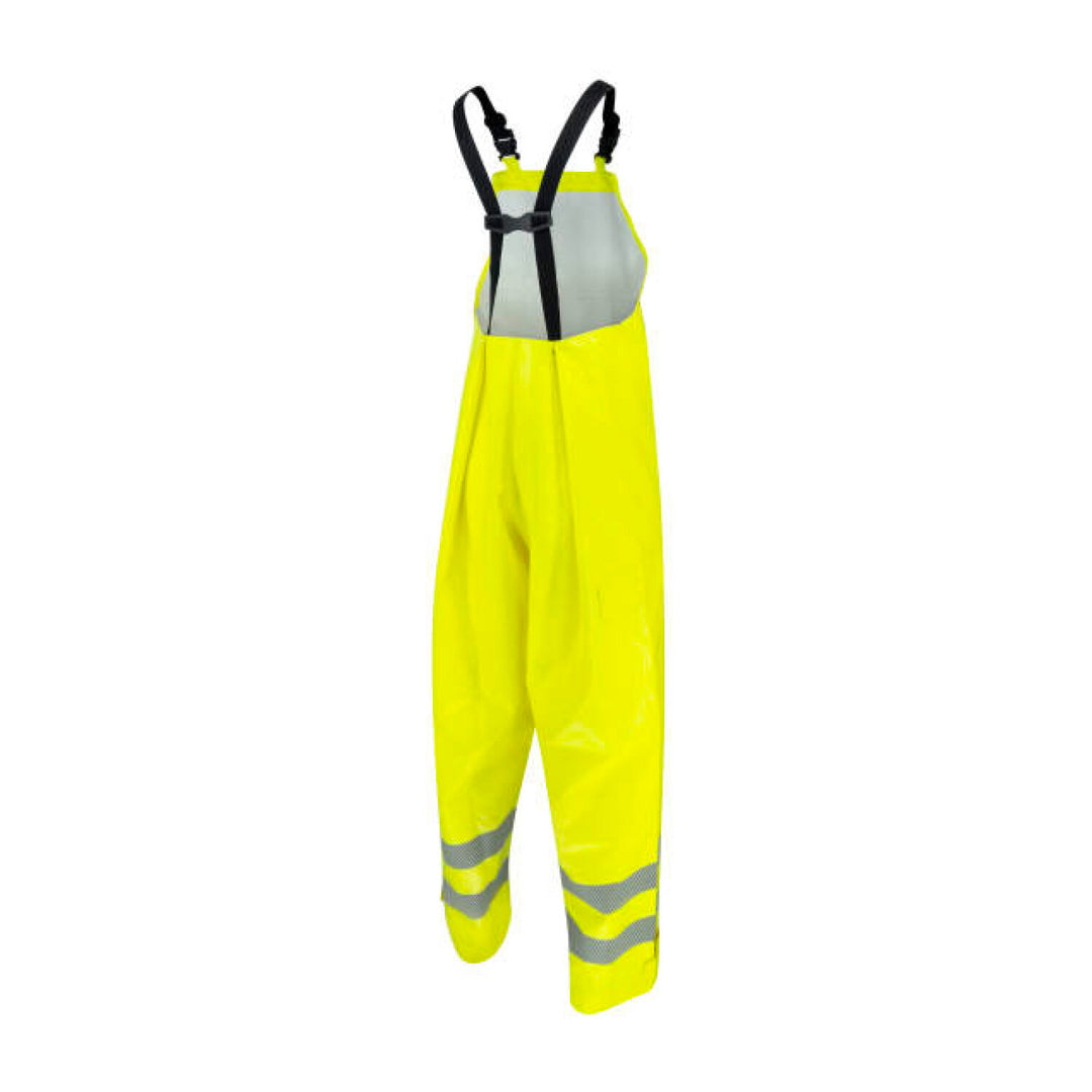 Radians RW08B Class E Self-Extinguishing Rain Bib with Safety Fly - Lime