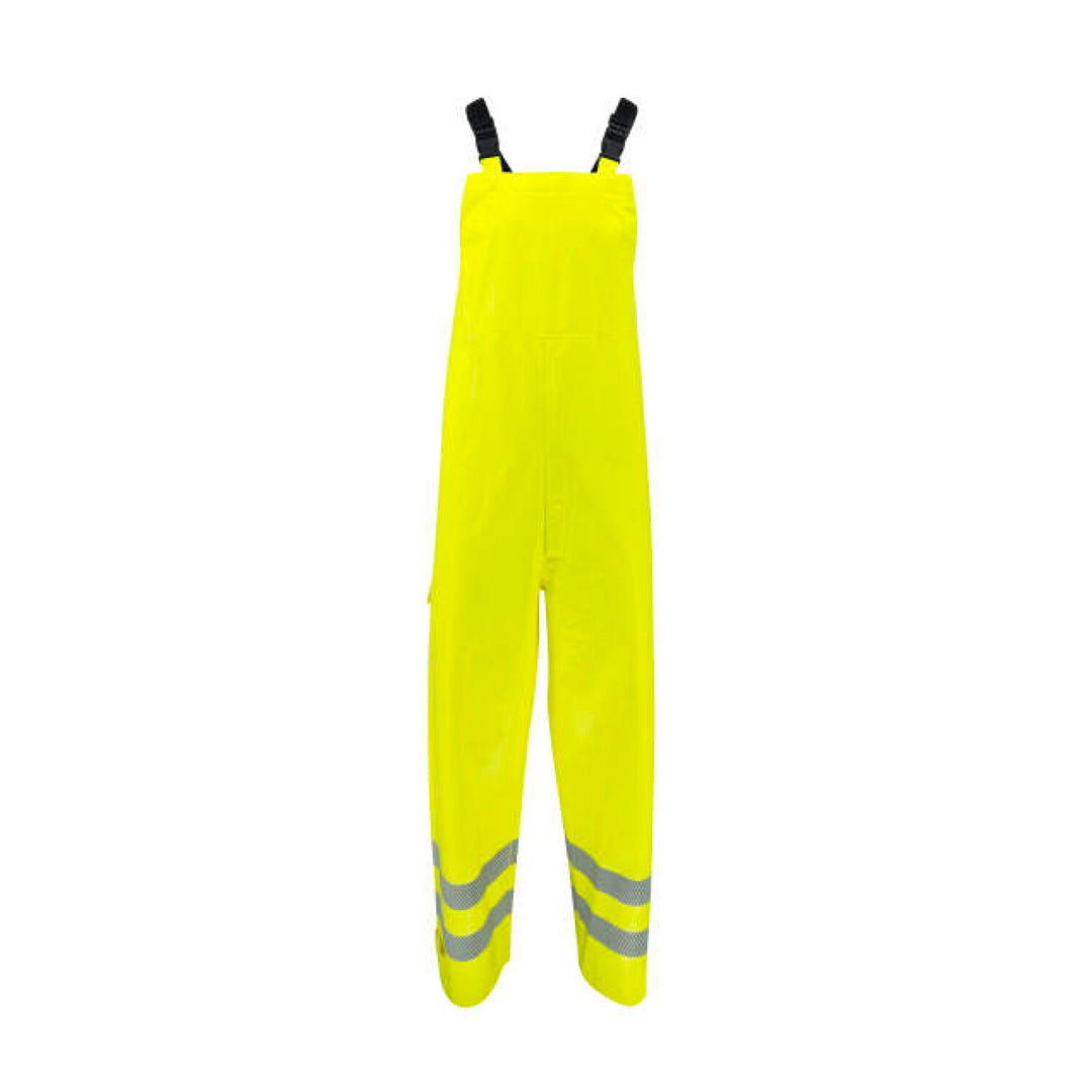 Radians RW08B Class E Self-Extinguishing Rain Bib with Safety Fly - Lime