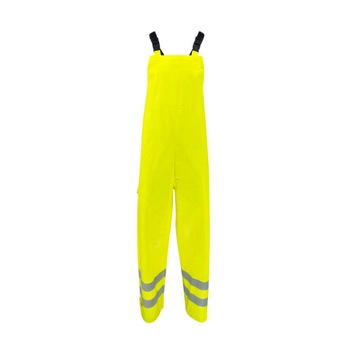 Radians RW08B Class E Self-Extinguishing Rain Bib with Safety Fly - Lime