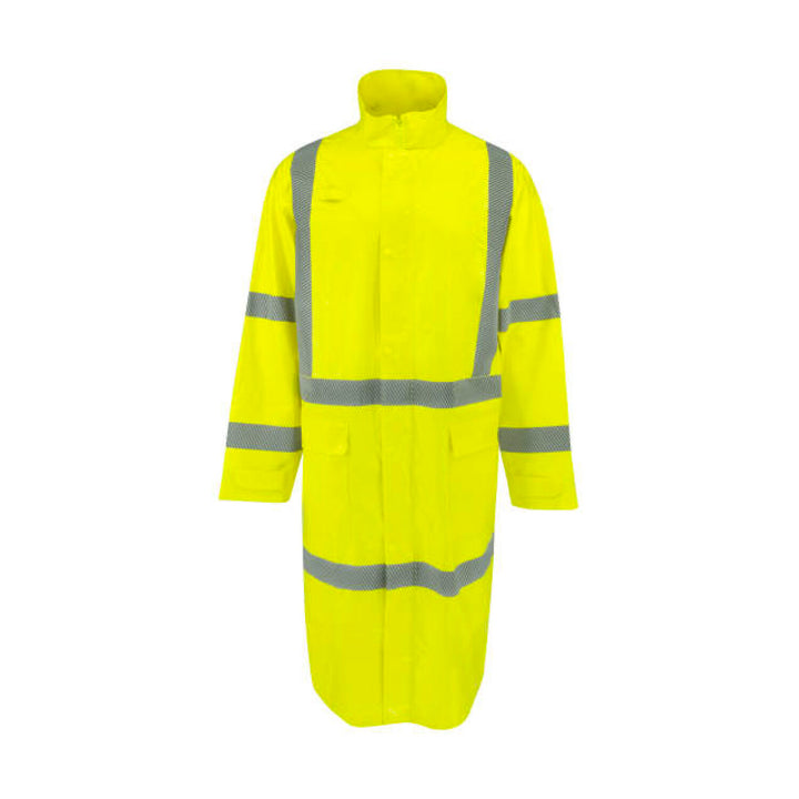 Radians RW08C Class 3 Self-Extinguishing Raincoat - Lime