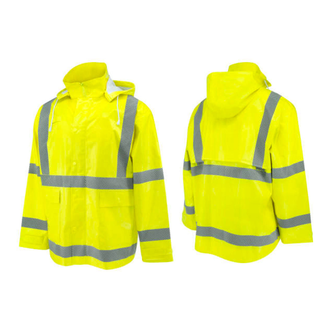Radians RW08J Class 3 Self-Extinguishing Rain Jacket - Lime
