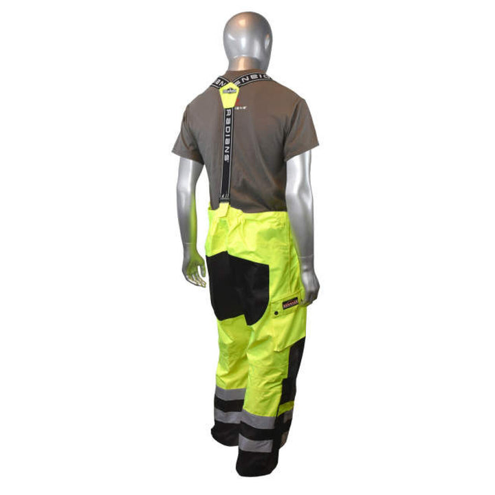 Workwear RW32-EZ1Y Heavy Duty Rip Stop Waterproof & Breathable Pants w/Bib - Hi-Vis Green