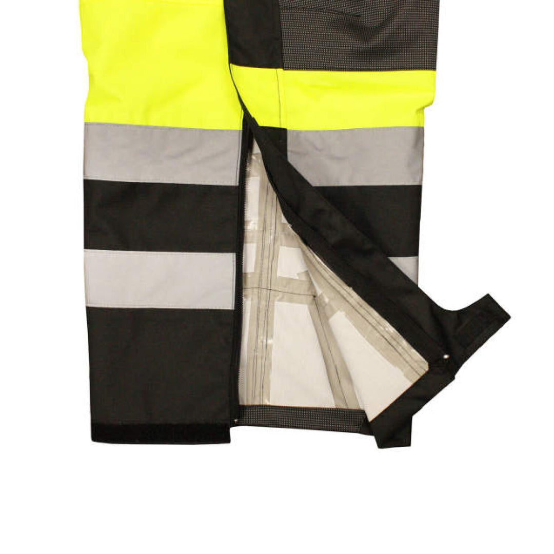 Workwear RW32-EZ1Y Heavy Duty Rip Stop Waterproof & Breathable Pants w/Bib - Hi-Vis Green