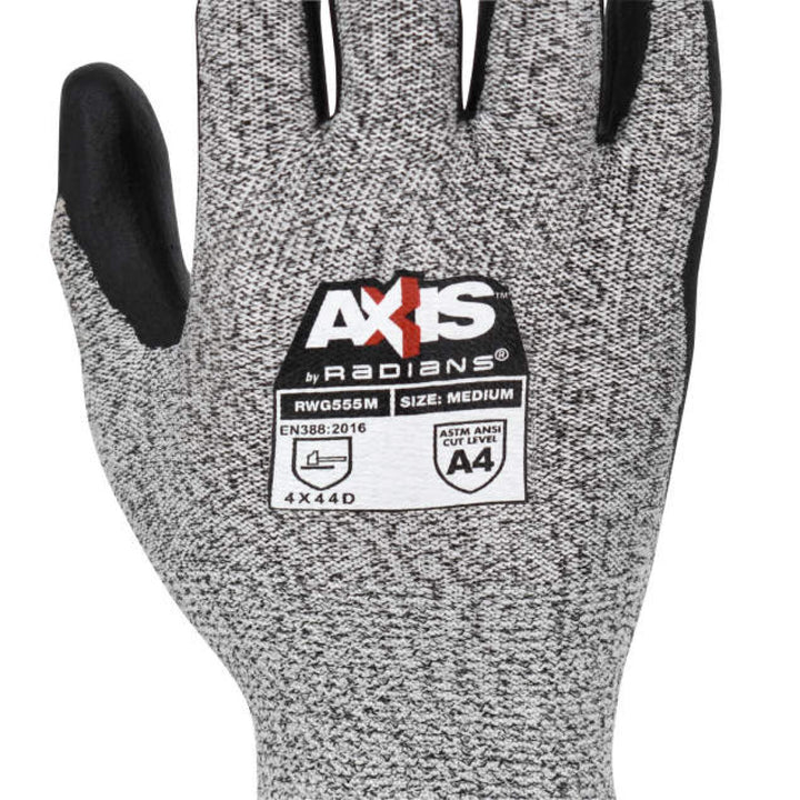 Radians RWG555 AXIS Cut Protection Level A4 Work Glove