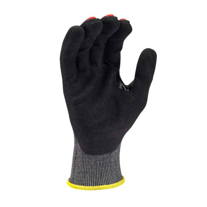 Radians RWG590 Cut Level A9 HPPE/Nickel Gold Sandy Foam Nitrile Palm Dip Glove