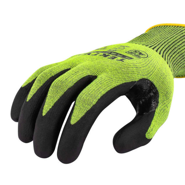 Radians RWG755 TEKTYE Reinforce Thumb Green Nitrile Dip Cut Protective Work Glove