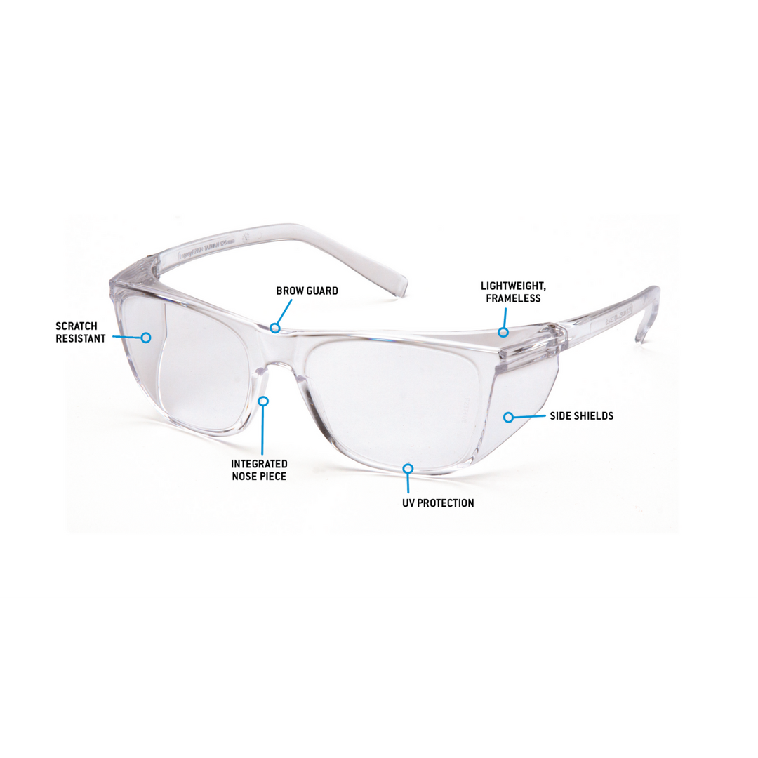 Pyramex S10910S Legacy  Clear Lens with Clear Temples
