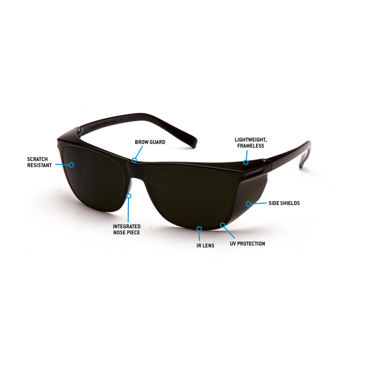 Pyramex S10950SF Legacy 5.0 IR Lens with Green Tinted Temples