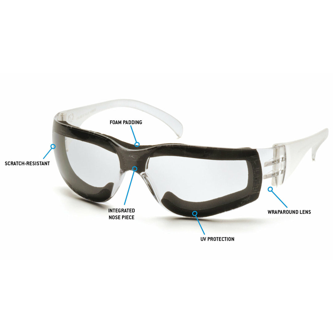 Pyramex S4110STFP Clear Anti-Fog Lens with Full Foam Padding