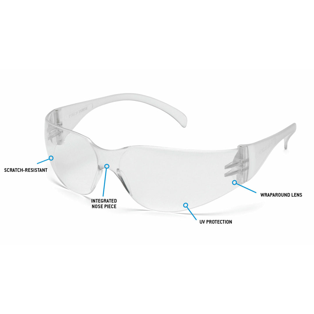 Pyramex S4110ST Intruder Clear Anti-Fog Lens with Clear Temples