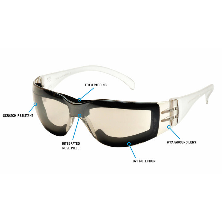 Pyramex S4180STFP Pyramex Safety - Intruder - IO Mirror Frame w/Full Foam Padding/IO Mirror-Hardcoated AF Lens