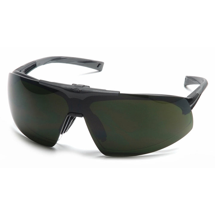 Pyramex SB4950STP Onix Plus -  Clear Anti-Fog Lens / 5.0 IR Filter Flip Lens with Black Frame