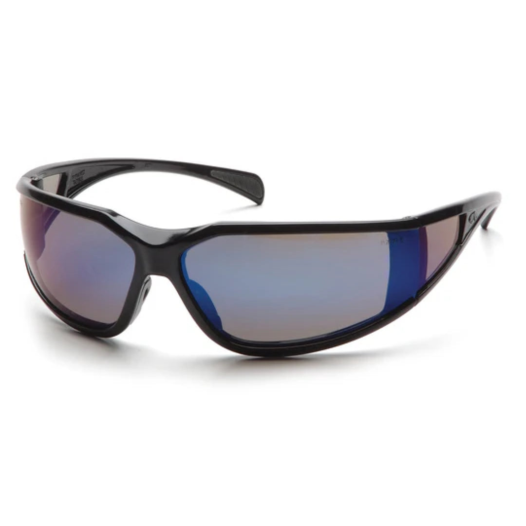 Pyramex SB5175DT Pyramex Safety - Exeter - Glossy Black Frame/Blue Mirror Anti-Fog Lens