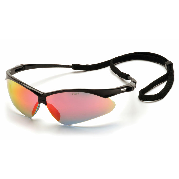 Pyramex SB6345SP Pyramex Safety - PMXTREME - Black Frame/Ice Orange Mirror Lens with Black Cord