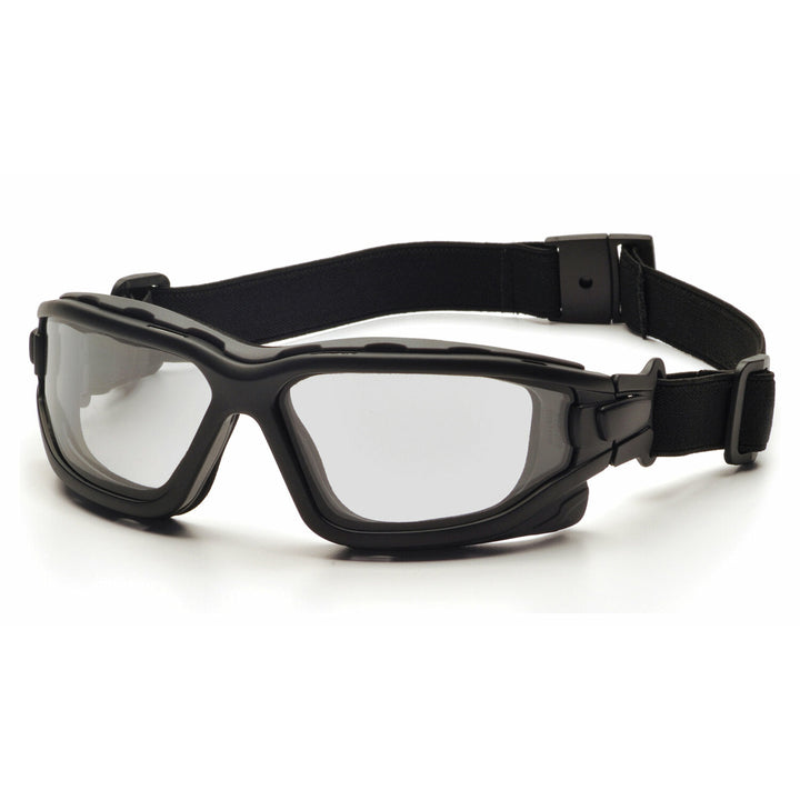 Pyramex SB7010SDT I-Force Clear Dual Pane H2X Anti-Fog Lens with Black Temples/Strap