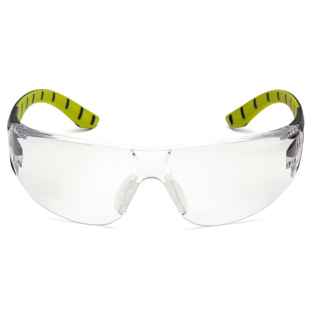 Pyramex SBGR9610ST Endeavor Plus Clear H2X Anti-Fog Lens with Black and Green Temples