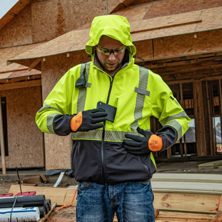 Radians SJ322B Type R Class 3 Softshell Ripstop Jacket - Hi-Vis Green
