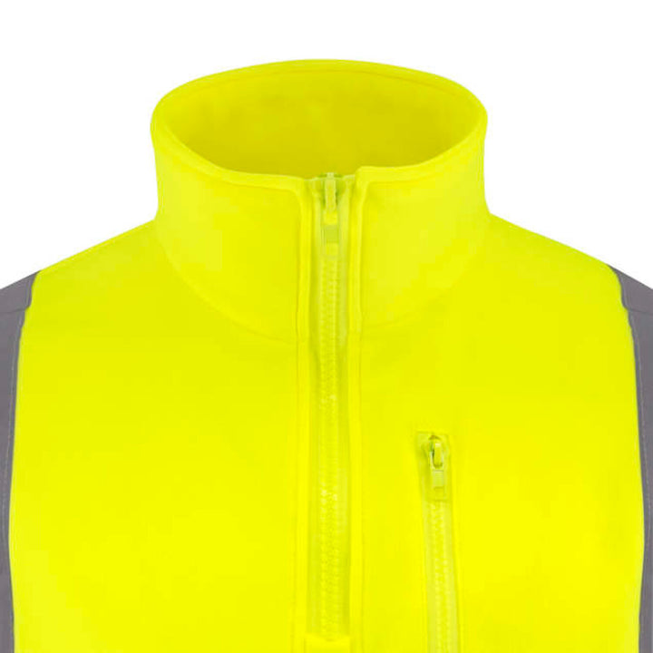 Radians SJ34B-3 Class 3 Color Blocked 1/4 Zip Sweatshirt - Hi Vis Green