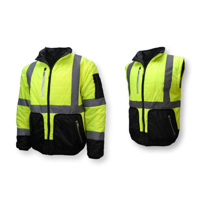 Radians SJ510 Quilted Reversible Four-in-One Jacket with Zip-Off Sleeves