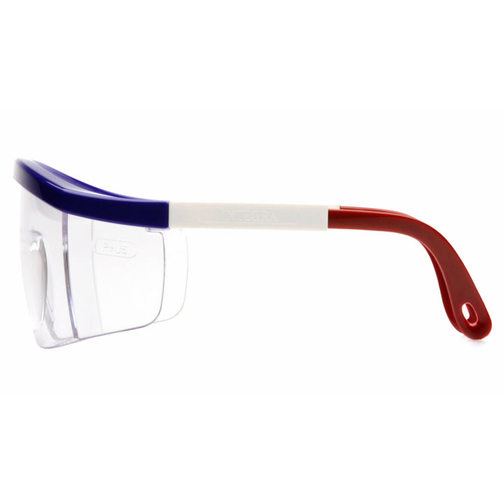 Pyramex SNWR410S Clear Lens with Red, White, and Blue Frame