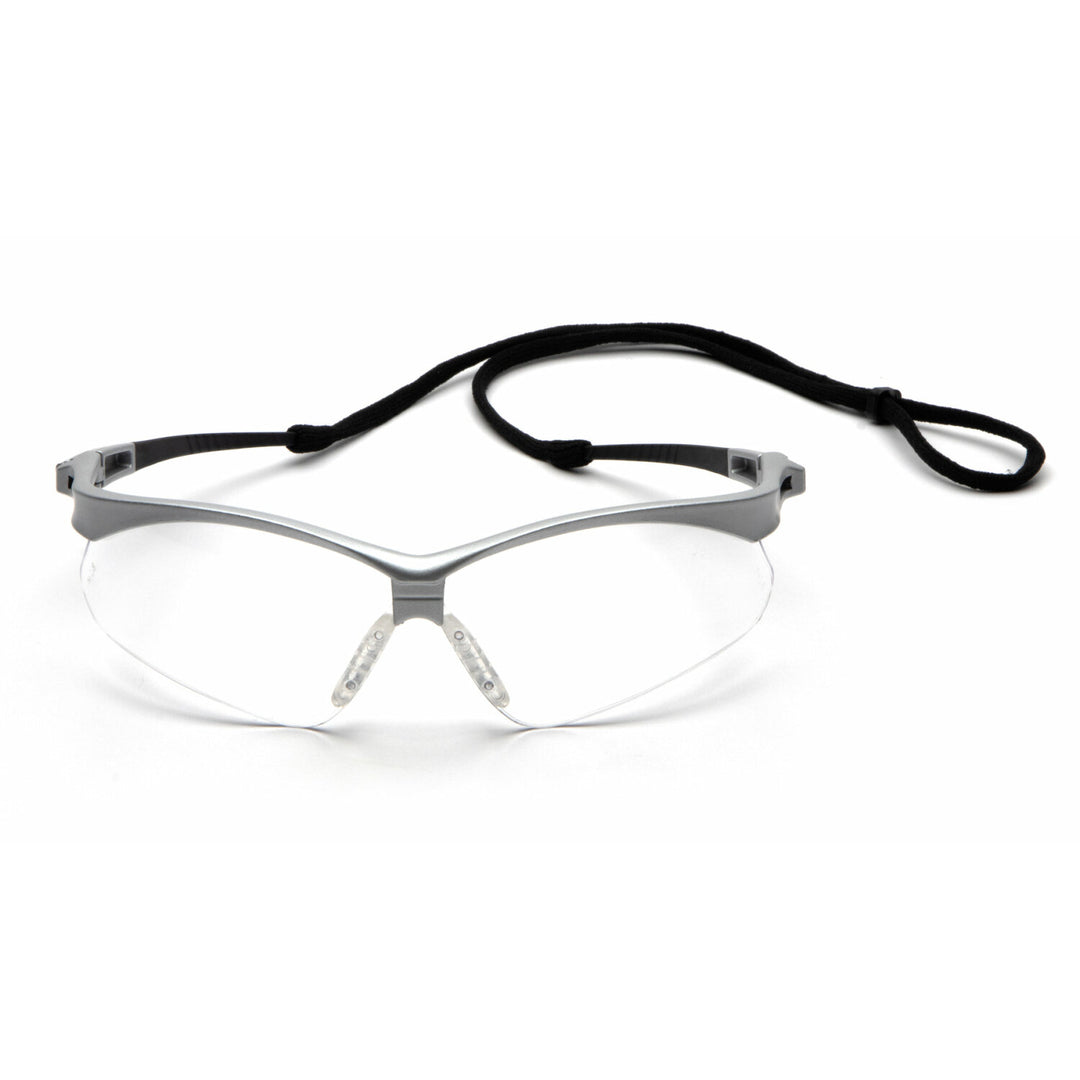 Pyramex SS6310SP Pmxtreme Clear Lens with Silver Frame and Cord