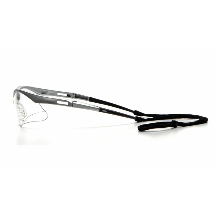 Pyramex SS6310SP Pmxtreme Clear Lens with Silver Frame and Cord