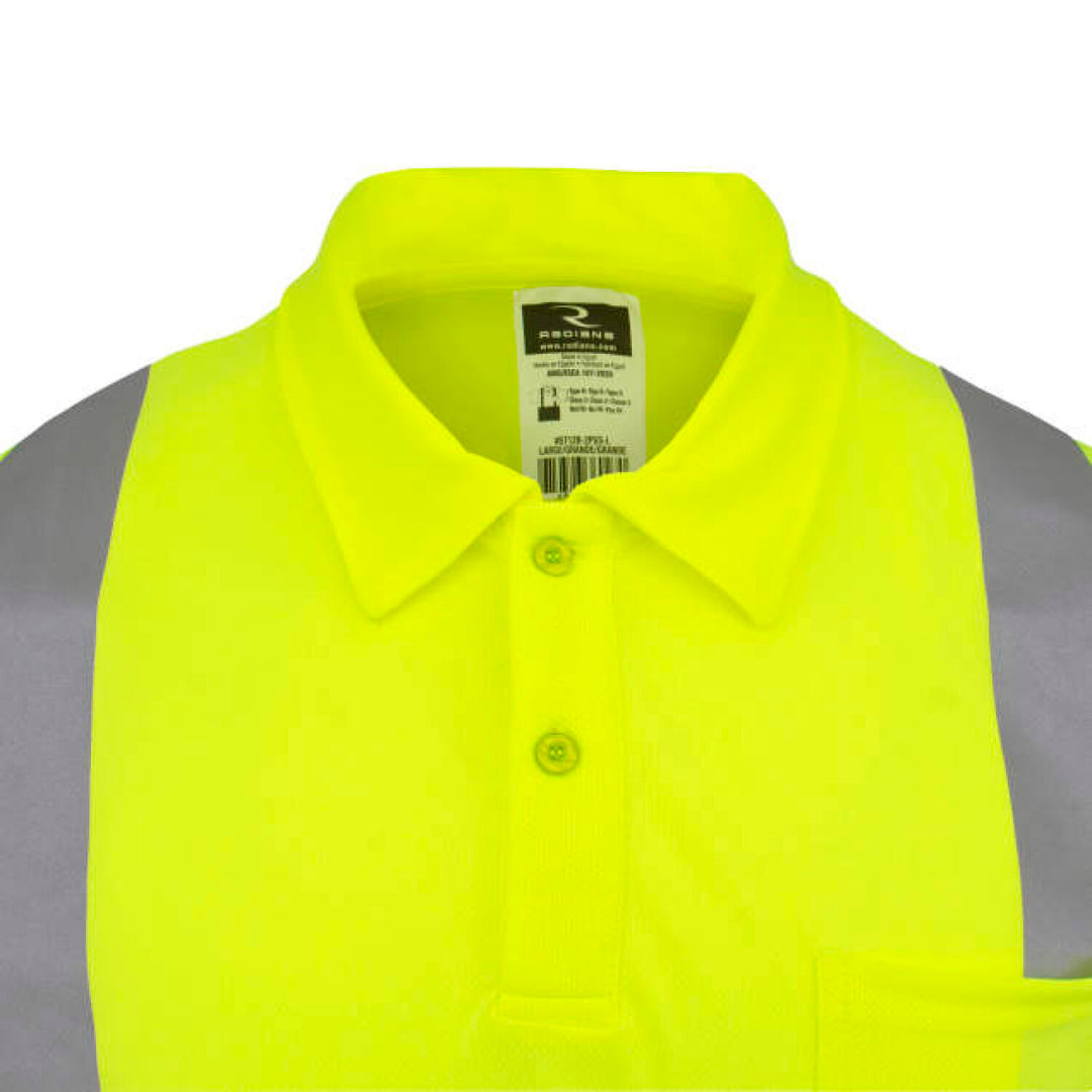 Radians ST12B Class 2 High Visibility Color Blocked Safety Short Sleeve Polo ShirT