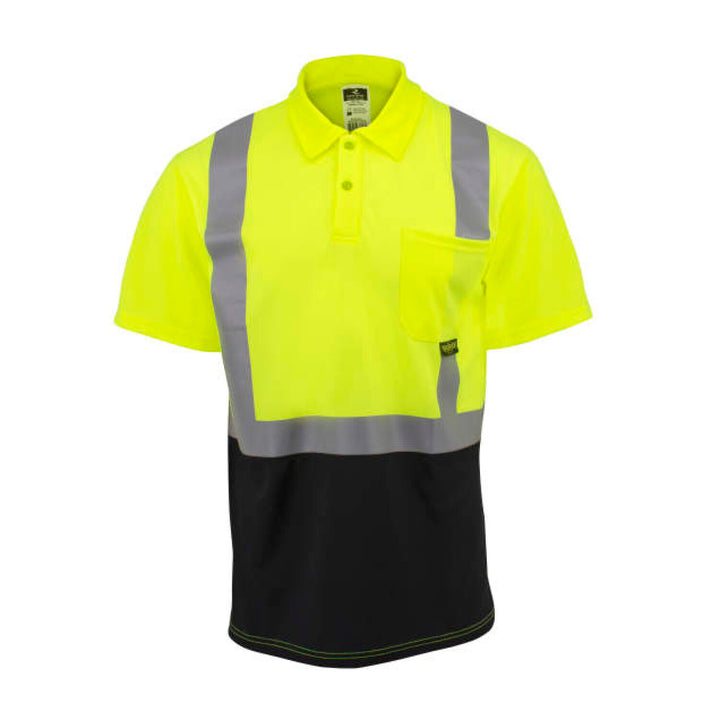 Radians ST12B Class 2 High Visibility Color Blocked Safety Short Sleeve Polo ShirT