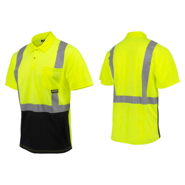Radians ST12B Class 2 High Visibility Color Blocked Safety Short Sleeve Polo ShirT