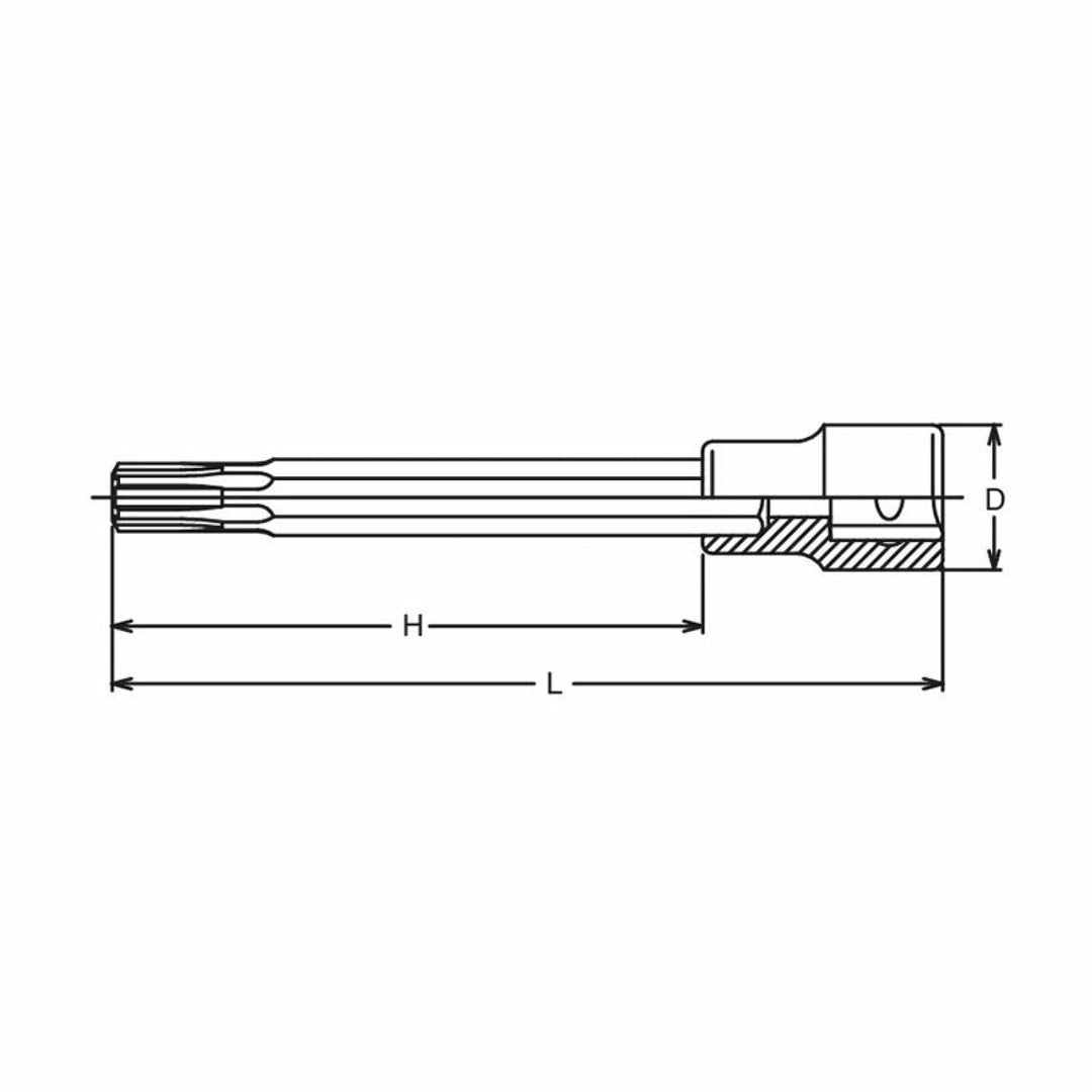 Ko-ken ST4027.140-00  1/2 Sq. Dr. Bit Socket 140mm For Cylinder head bolt