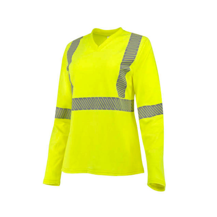 Radians ST921W Women's Type R Class 3 Segmented Reflective Long Sleeve FR T-shirt - Hi-Vis Green