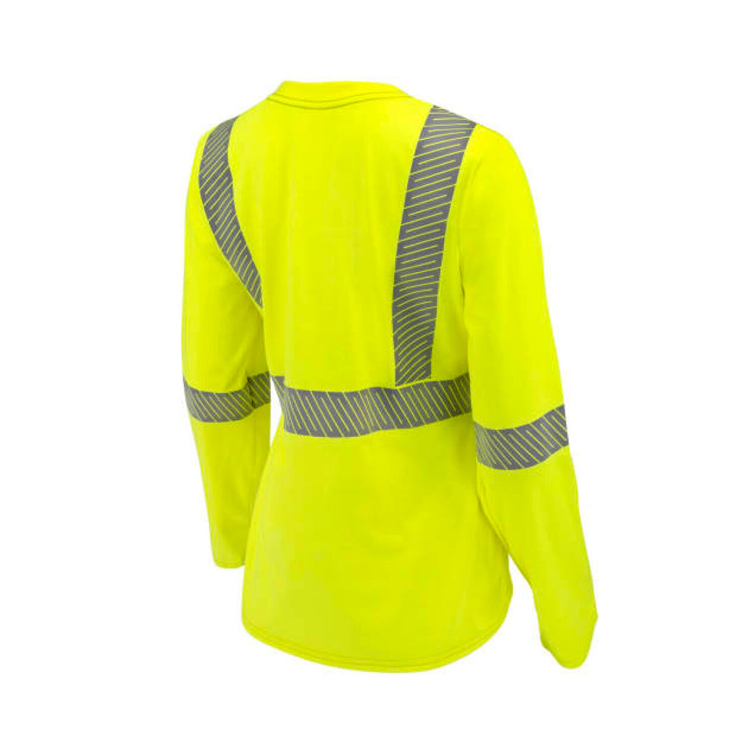 Radians ST921W Women's Type R Class 3 Segmented Reflective Long Sleeve FR T-shirt - Hi-Vis Green