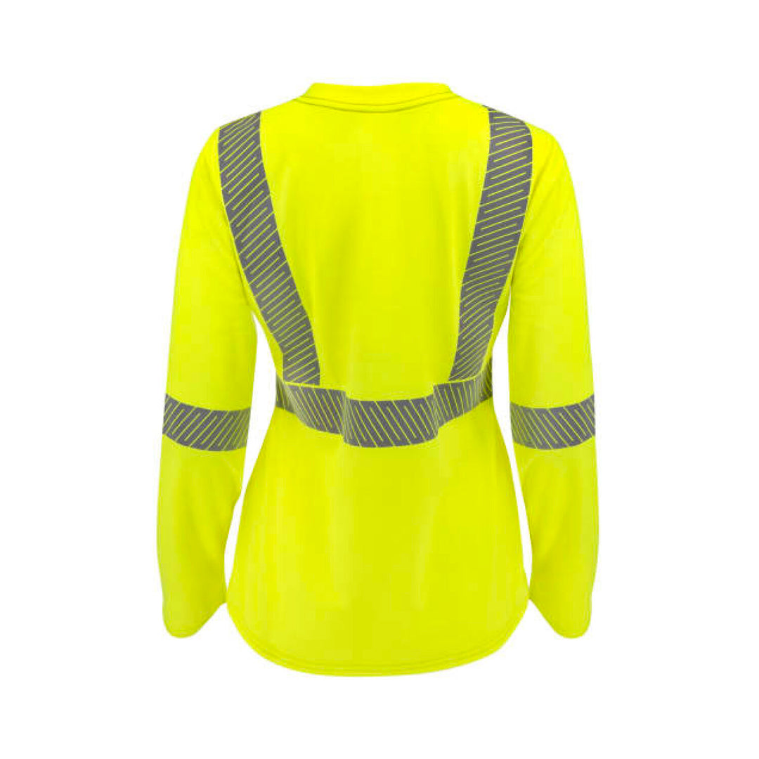 Radians ST921W Women's Type R Class 3 Segmented Reflective Long Sleeve FR T-shirt - Hi-Vis Green
