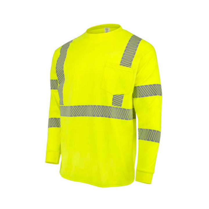 Radians ST921 Men's Long Sleeve FR T-shirt with Class 3 Segmented Reflective Tape - Hi-Vis Green